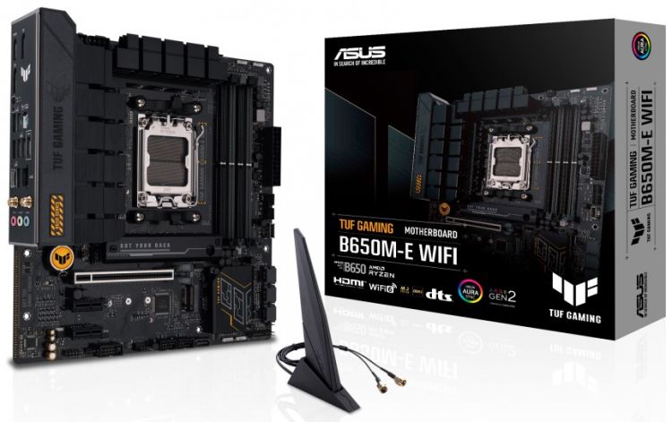   Xcom-Shop Материнская плата mATX ASUS TUF GAMING B650M-E WIFI 90MB1FV0-M0EAY0 (AM5, AMD B650, 4*DDR5(6400), 4*SATA3, 2*M.2, Audio, Gb LAN, USB 3.2, USB 2.0, 2*D