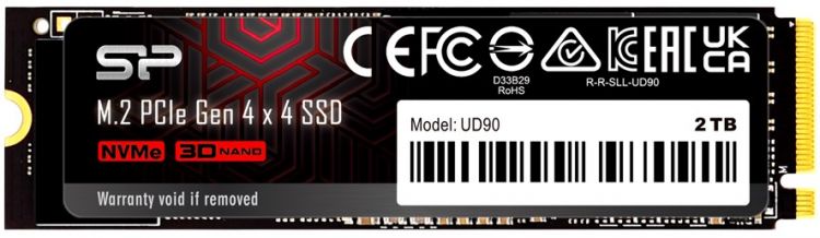 SSD Silicon Power  Xcom-Shop Накопитель SSD M.2 2280 Silicon Power SP02KGBP44UD9005 UD90 2TB PCIe Gen 4x4 5000/4800MB/s MTBF 1.5M