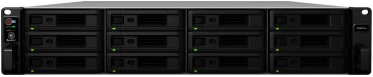 Сетевое хранилище Synology RS3618xs 12x3.5/2.5 SATA, RAID 0/1/5/6/10, 4xGbLAN (2x10GbLAN доп. платой, приобретается отдельно), 2xUSB 3.0, 2U, без HD