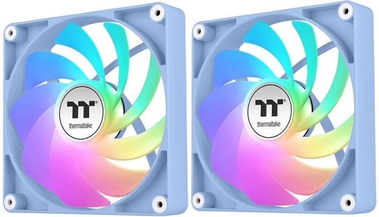 Вентилятор для корпуса Thermaltake CT140 Reverse ARGB Sync Hydrangea CL-F201-PL14BU-A 140x140x25mm, голубой, 500-1800rpm, 94.95CFM, 32.8dBa, 4-pin PWM