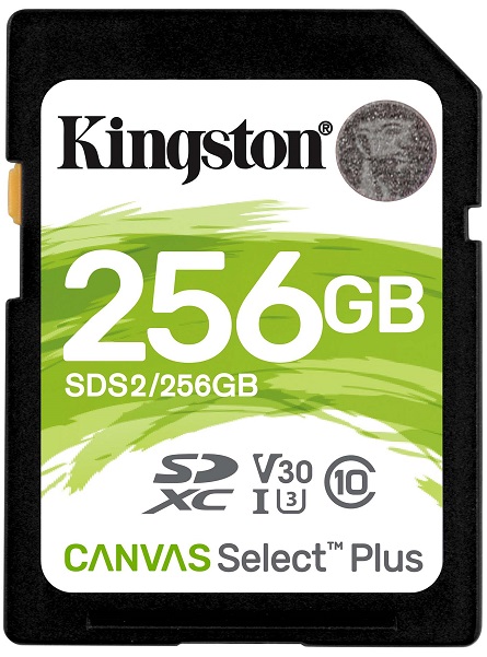  Карта памяти SDXC 256GB Kingston SDS2/256GB Canvas Select Plus 100R C10 UHS-I U3 V30