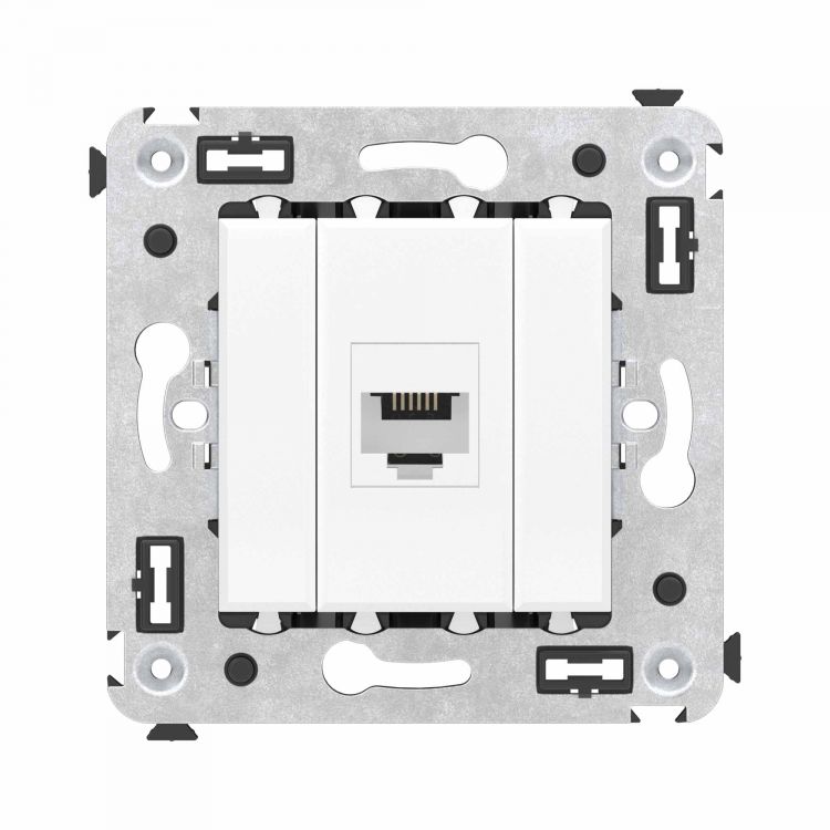 Телефонная розетка DKC 4400613 RJ-12 без шторки в стену одинарная, Белое облако, Avanti