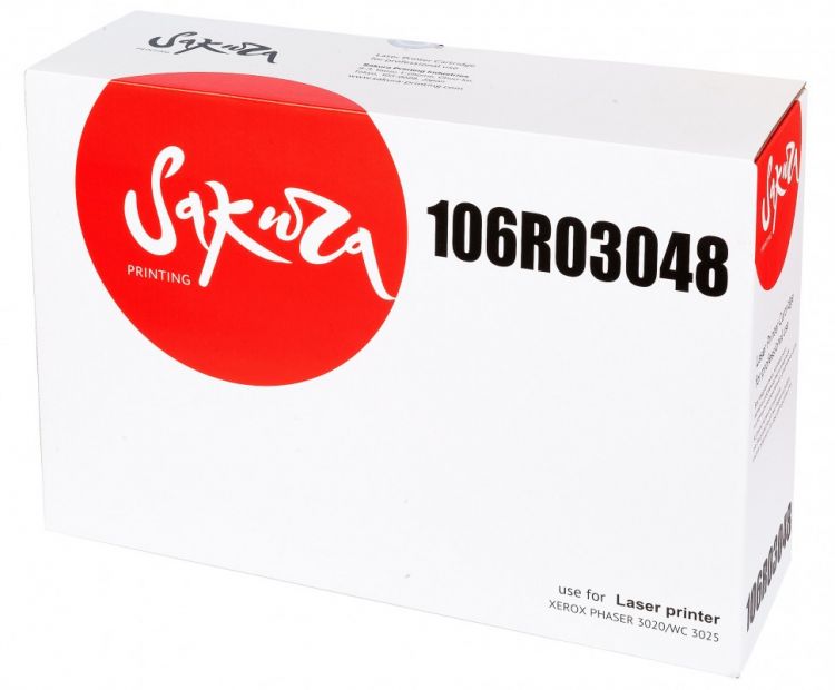 Картридж Sakura SA106R03048 для Xerox Phaser 3020, Xerox WorkCentre 3025, черный, 3000 к. (в комплекте 2 шт. SA106R02773, на 1 500 к. каждый)
