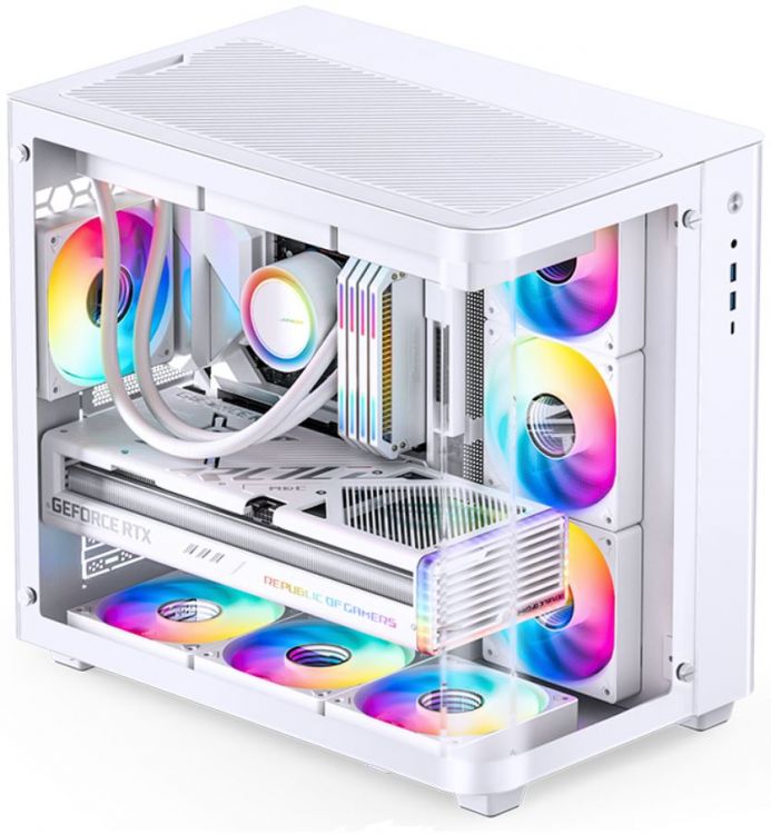 Корпус ATX JONSBO TK-3 White без БП, белый, боковая панель из закленного стекла, 2*USB 3.2 Gen 1 Type-A, USB 3.2 Gen 2 Type-C, audio