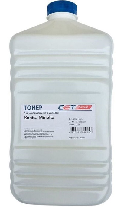 Тонер CET CE28-Y CET111055Y500 для KONICA MINOLTA Bizhub C258/308/368/227i/257i (Japan) Yellow, 500г/бут