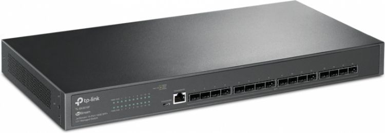 Коммутатор управляемый TP-LINK SX3016F JetStream, 16xSFP+ 10GE, 1 консольный порт RJ45, 1 консольный порт micro-USB, L2+