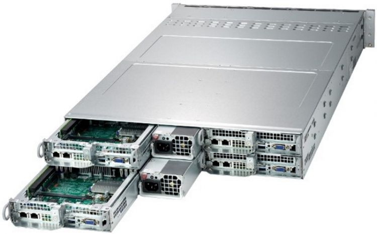 Серверная платформа Supermicro SYS-2029TP-HTR 4x Node: (2*3647, C621, 16*DDR4, 6*2.5 HS SATA3, 2*PCIE3.0 x16, 2*Glan) 2x2200W