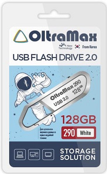 Накопитель USB 2.0 128GB OltraMax OM-128GB-290-White 290, белый