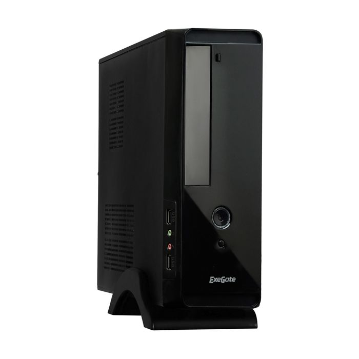 Корпус mATX Exegate MI-209 Desktop, miniITX, без БП, 2*USB, аудио, черный