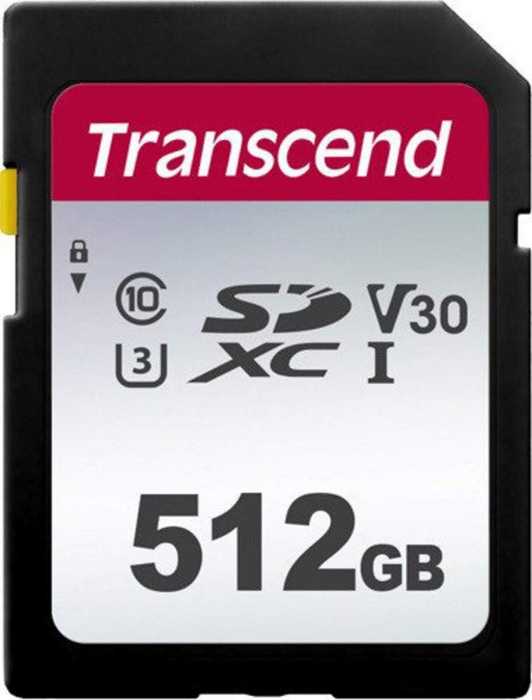 Карта памяти SDXC 512GB Transcend TS512GSDC300S UHS-I Class U3 V30, 95Мб/с/55Мб/с