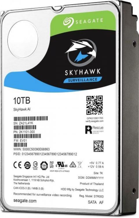 Жесткий диск 10TB SATA 6Gb/s Seagate ST10000VE0008 3.5 SkyHawk AI 7200rpm 256MB