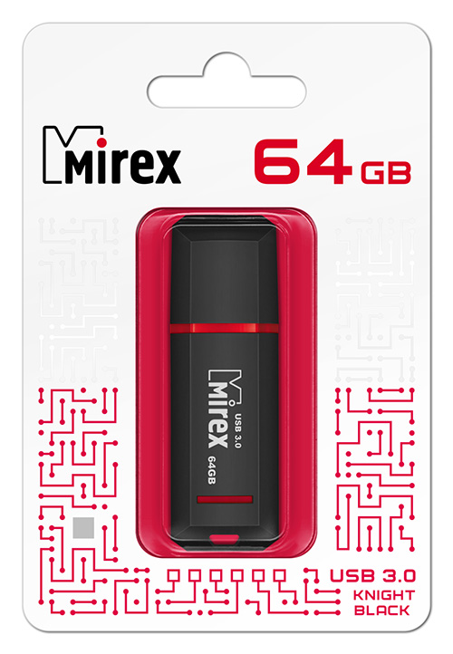 Накопитель USB 3.0 64GB Mirex KNIGHT 13600-FM3BKN64 черный