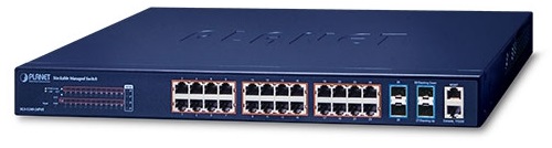 Коммутатор  Planet SGS-5240-2 Стекируемый Layer 2+ 24-порта 10/100/1000T 802.3at PoE + 4-слота 10G SFP+