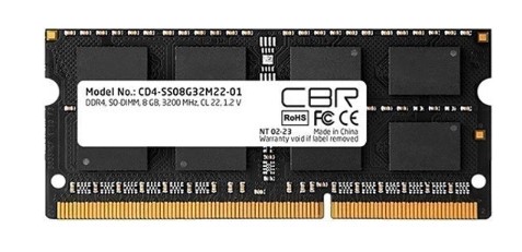 Модуль памяти SODIMM DDR4 8GB CBR CD4-SS08G32M22-01 PC4-25600, 3200MHz, CL22, 1.2V