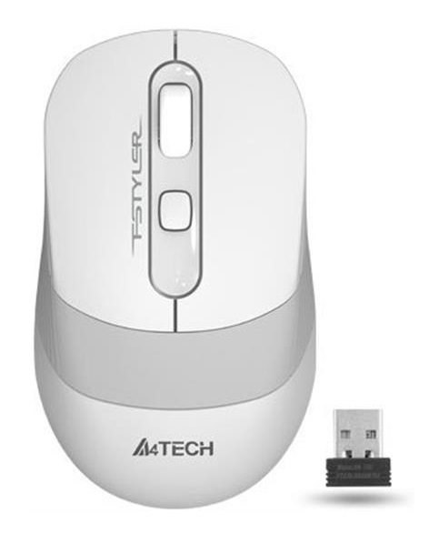  Мышь Wireless A4Tech FG10 WHITE бело-серая, 2000dpi, USB