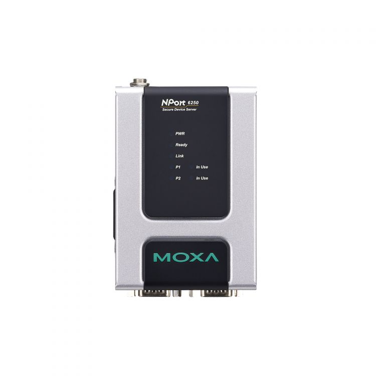 Преобразователь MOXA NPort 6250-M-SC-T 2 Port Terminal Server, 3 in 1, 100FX Multi Mode Fiber, SC Connector, 12-48VDC, t: -40/75 w/o adapter