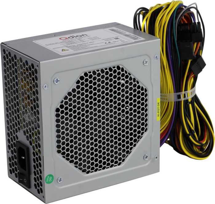 600-700W  Xcom-Shop Блок питания ATX Qdion QD-650PNR 80+ 650W, Active PFC, 80 Plus, 120mm fan, PCI-E [6+2-Pin], 5*SATA, 2*MOLEX, FDD