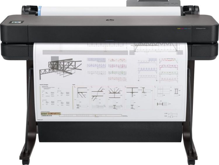   Xcom-Shop Принтер HP DesignJet T650 5HB10A 36,4color,2400x1200dpi,1Gb, 25spp(A1),USB/GigEth/Wi-Fi,stand,media bin,rollfeed,sheetfeed,tray50(A3/A4), autocutter,