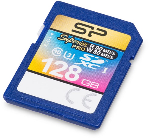   Xcom-Shop Карта памяти 128GB Silicon Power SP128GBSDXCU3V10 SDXC Class 10 Superior Pro UHS-I U3 90/80 MB/s