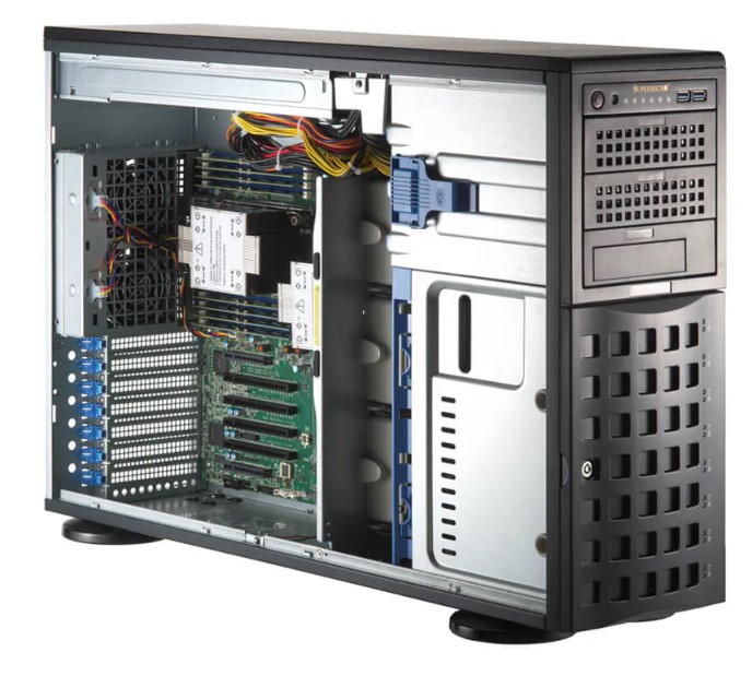 Сервер Supermicro SYS-741P-TR_1312 4U 2*4410Y, 2*64GB, 480GB SATA, 2*1200W 80 Plus Titanium, 8*3.5