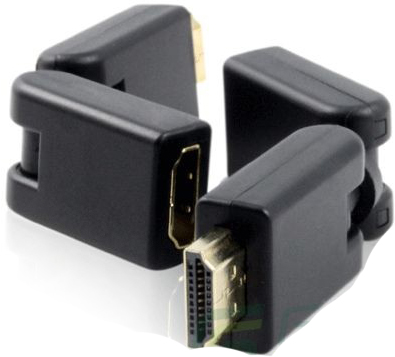 Переходник GCR HDMI-HDMI GC-CV308 19M/19F, 180 град,золотой разъем, пакет