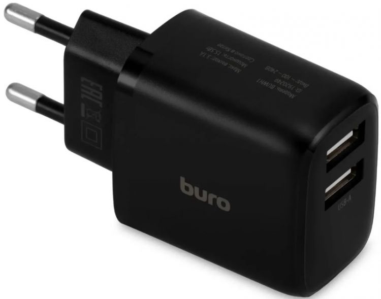  Зарядное устройство сетевое Buro BUWH15S200BK 15.5W 3.1A 2xUSB универсальное черный (1920249)