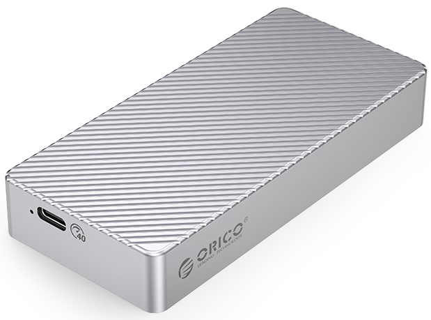 Внешние корпуса для SSD  Xcom-Shop Внешний корпус Orico ORICO-M214C3-U4-GY-BP для SSD, M.2 NVME, USB4.0 Type-C(m)/Type-A(m)+Type-C(m) 40 Гбит/с серый