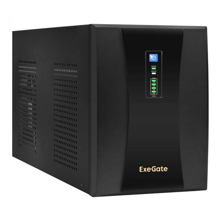 Источник бесперебойного питания Exegate SpecialPro UNB-3000.LED.AVR.2SH.4C13.RJ.USB EX292615RUS 3000VA/1800W,LED, AVR,2*Schuko+4*C13,RJ45/11,USB, мета