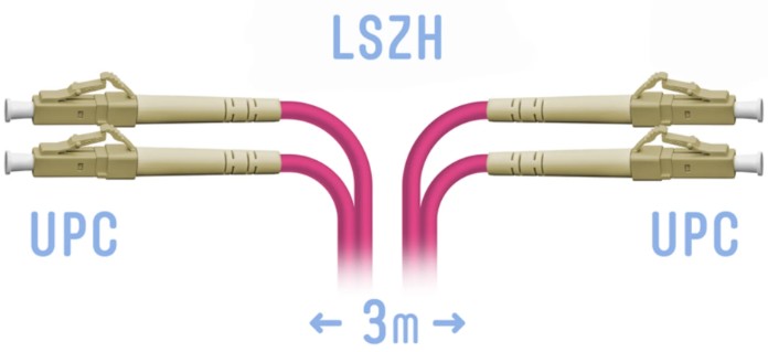 Кабель патч-корд волоконно-оптический SNR SNR-PC-LC/UPC-MM4-DPX-3m LC/UPC-LC/UPC MM (OM4) Duplex 3 метра