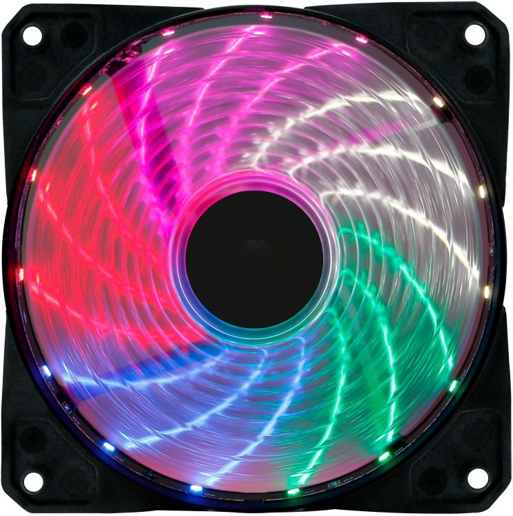 Вентилятор для корпуса Oklick OG-CF120RGB2-BK 120x120x25mm, 1500rpm, 41 CFM, 23 dBa, RGB, 4-pin, Ret