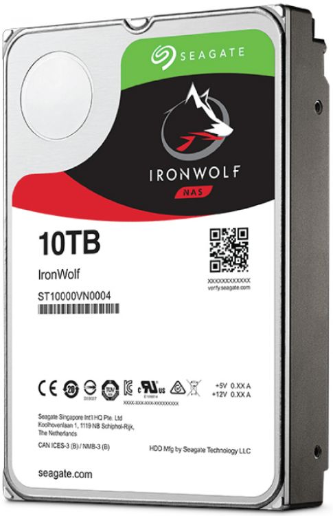 Жесткий диск 10TB SATA 6Gb/s Seagate ST10000VN0004 3.5 IronWolf 7200rpm 256MB Bulk