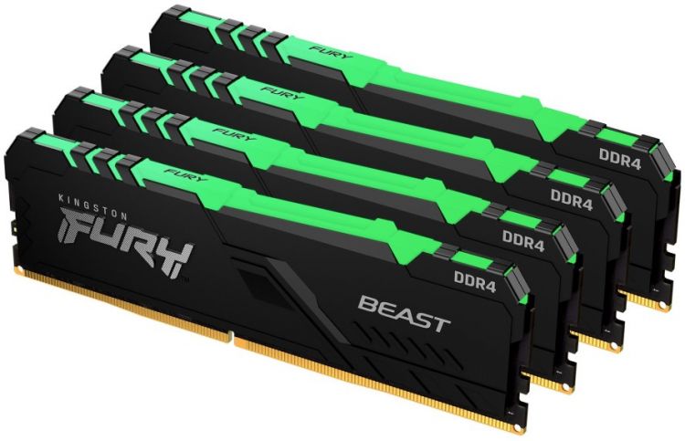 Модуль памяти DDR4 32GB (4*8GB) Kingston FURY KF436C17BBAK4/32 Beast RGB 3600MHz CL17 1RX8 радиатор 1.35V 288-pin 8Gbit