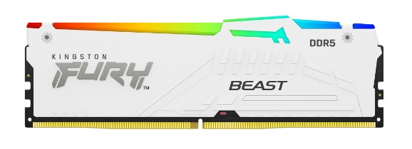 Модуль памяти DDR5 32GB (2*16GB) Kingston FURY KF552C40BWAK2-32 Beast White RGB 5200MHz 1RX8 CL40 1.25V 288-pin 16Gbit радиатор