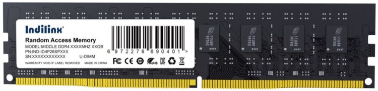 Модуль памяти DDR4 16GB Indilinx IND-ID4P26SP16X PC4-21300 2666MHz