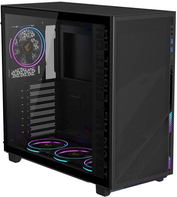 Корпус ATX GIGABYTE AORUS C400 GLASS черный, без БП, панель из закаленного стекла, 2*USB 3.0, USB 3.1, audio