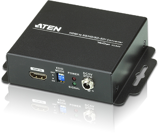 Конвертер Aten VC840-AT-G HDMI=>3G/HD/SD-SDI+AUDIO, HDMI>2xBNC+3xRCA, Female, БП 5V