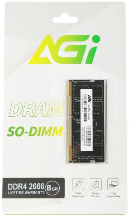 Модуль памяти SODIMM DDR4 8GB AGI AGI266608SD138 PC4-21300 2666MHz 260-pin 1.2В Ret