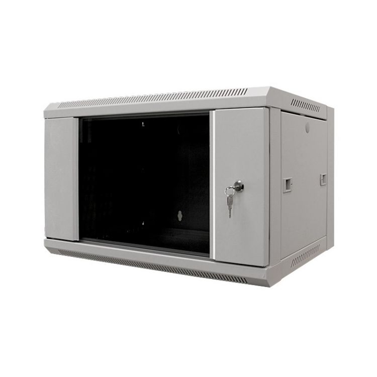 Шкаф настенный 19, 9U TopLAN TOP-MDX-SH-9U60-60-GS-GY настенный, 600 мм, дверь стекло, серый
