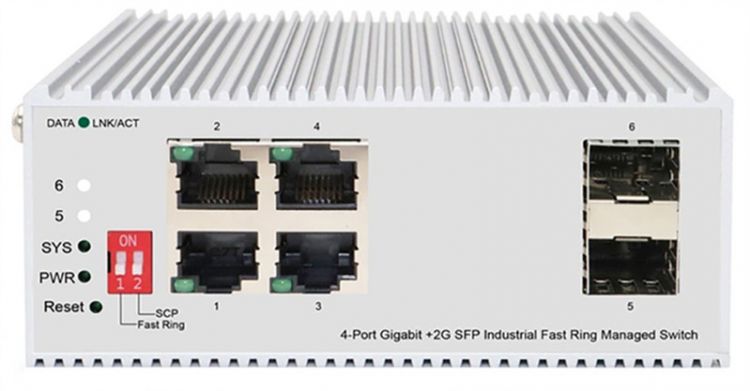   Xcom-Shop Коммутатор управляемый ORIGO OI3106/A1A L2 Fast Ring 4x1000Base-T, 2x1000Base-X SFP, Surge 4KV, -40 to 75°C