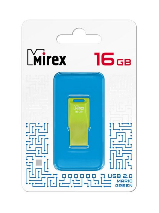 Накопитель USB 2.0 16GB Mirex MARIO 13600-FMUMAG16 USB 16GB Mirex MARIO зелёный (ecopack)