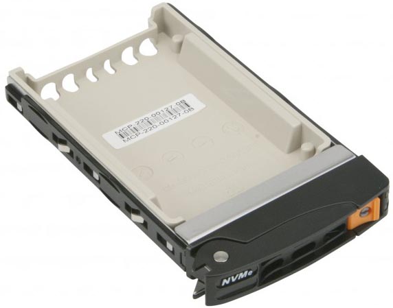 Корзина Supermicro MCP-220-00127-0B Black gen-3 2.5 NVMe drive tray (Orange tab. PUSH button with key lock)