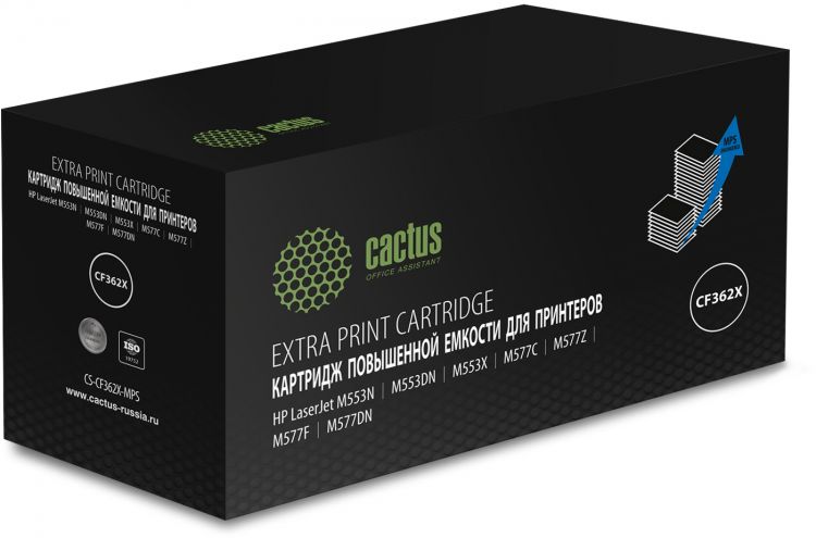Картридж Cactus CS-CF362X-MPS лазерный желтый (18000стр.) для HP CLJ M552dn/M553dn/M553N/M553x