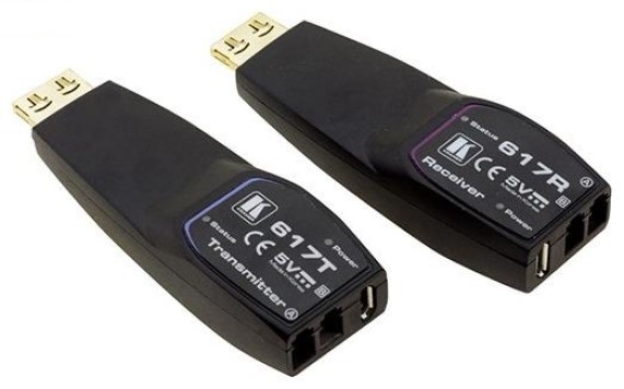   Xcom-Shop Приемник/передатчик Kramer 617R/T 94-0006150 сигнала HDMI по волоконно-оптическому кабелю, кабель 2LC, многомодовый ОМ3, до 200 м, поддержка 4К60 4:4: