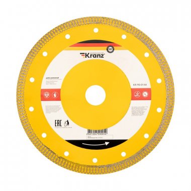 Диск KRANZ KR-90-0144 алмазный отрезной ультратонкий 200x25.4/22.2x1.8x10 мм