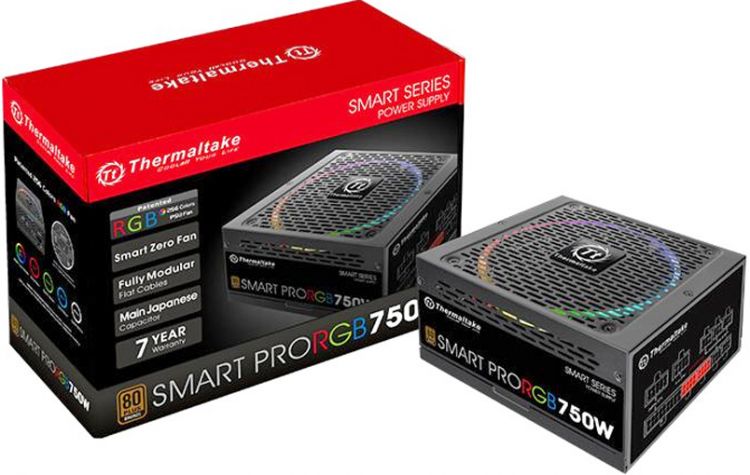 Блок питания ATX Thermaltake Smart Pro RGB 750W PS-SPR-0750FPCBEU-R Полностью модульный, 80Plus Bronze, RTL