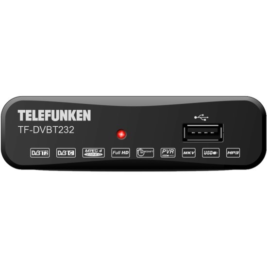 Ресивер Telefunken TF-DVBT232(ЧЕРНЫЙ) DVB-T2 черный