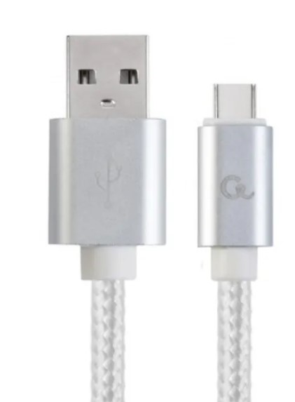 Кабель USB 2.0 Cablexpert CC-USB2S-AMCM-1M-W AM/Type-C, 3А, 18Вт, QC3.0, силиконовый, медь, 1м, белый, пакет