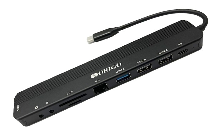 Док-станция ORIGO OU3350SNPD/A1A USB-C 9-в-1 USB 3.0, 2xUSB 2.0, USB-C/PD 3.0, HDMI, Gigabit LAN, SD/TF/microSD, TRRS, Mic