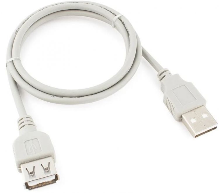 Кабель интерфейсный USB 2.0 Cablexpert CC-USB2-AMAF-75CM-N удлинитель, AM/AF, медь, Pro, 75см, серый, пакет