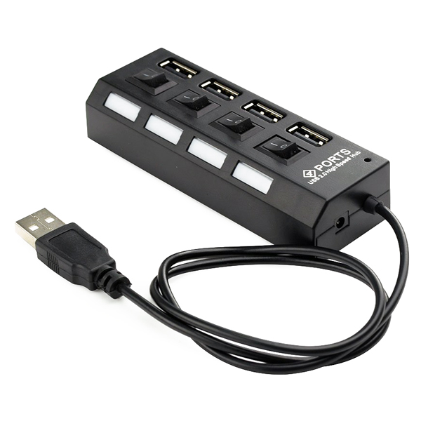 Концентратор USB 2.0 Gembird UHB-U2P4-02 55 см, 5 В/1 A